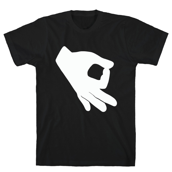 Finger Circle Black Unisex Cotton Tee by LookHUMAN