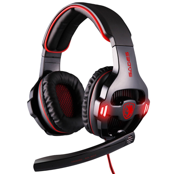 USB Virtual Surround Sound Gaming Headset with LED lights
