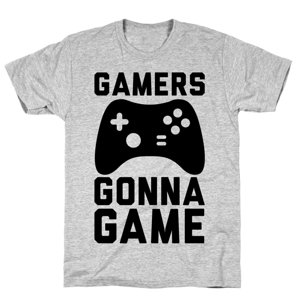 Gamers Gonna Game Athletic Gray Unisex Cotton Tee by LookHUMAN