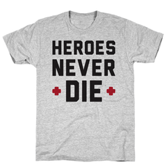 Heroes Never Die Athletic Gray Unisex Cotton Tee by LookHUMAN