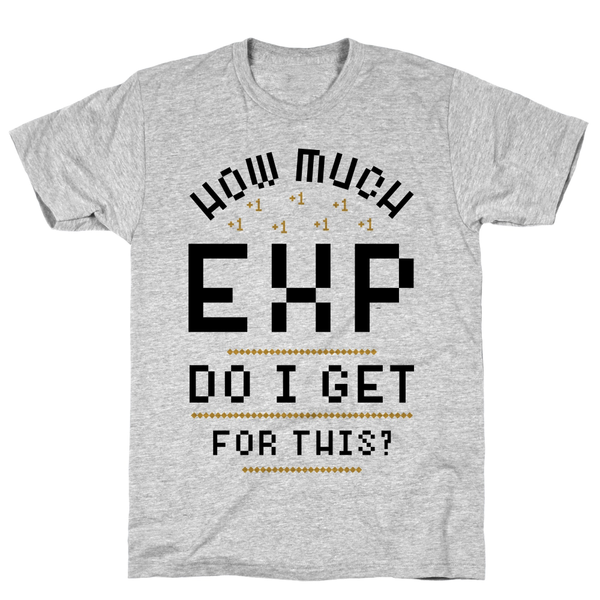 How Much EXP Do I Get For This Athletic Gray Unisex Cotton Tee by LookHUMAN